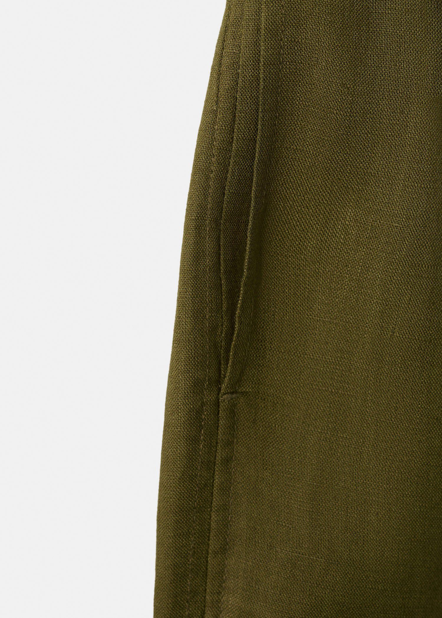 Straight linen-blend trousers