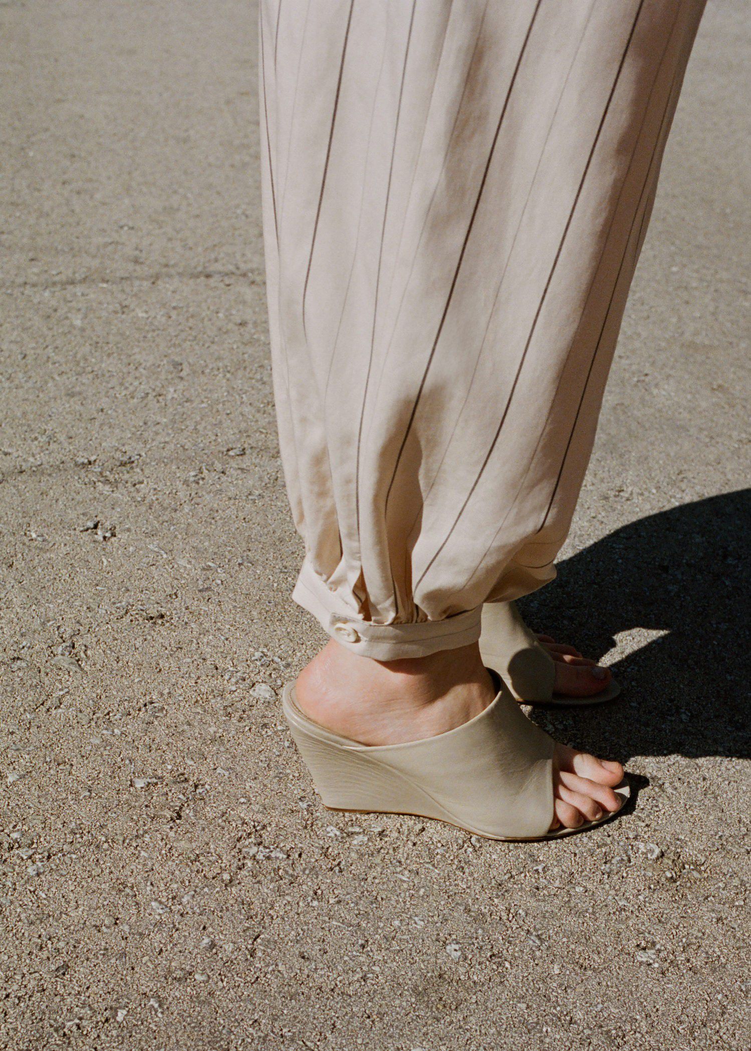 Striped lyocell balloon pants