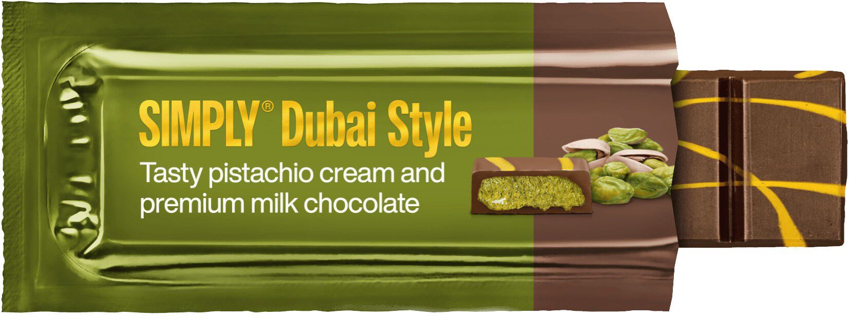 SIMPLY&reg; Pistacie-Chokolade Bar, M&AElig;LK (40g)