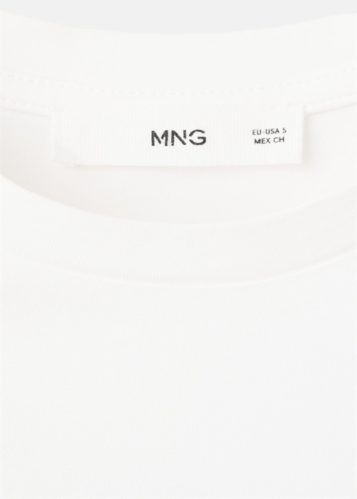 Embroidered cutwork cotton T-shirt