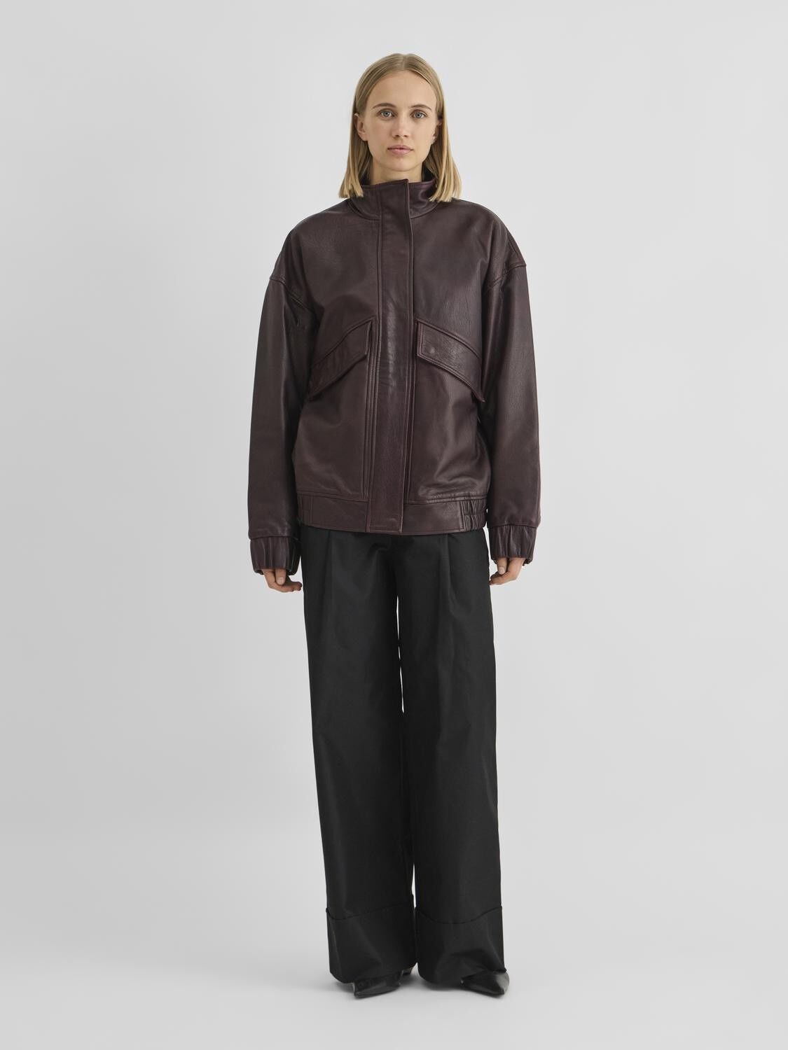 Rousimone L/S Oversized Leather Jacket/1