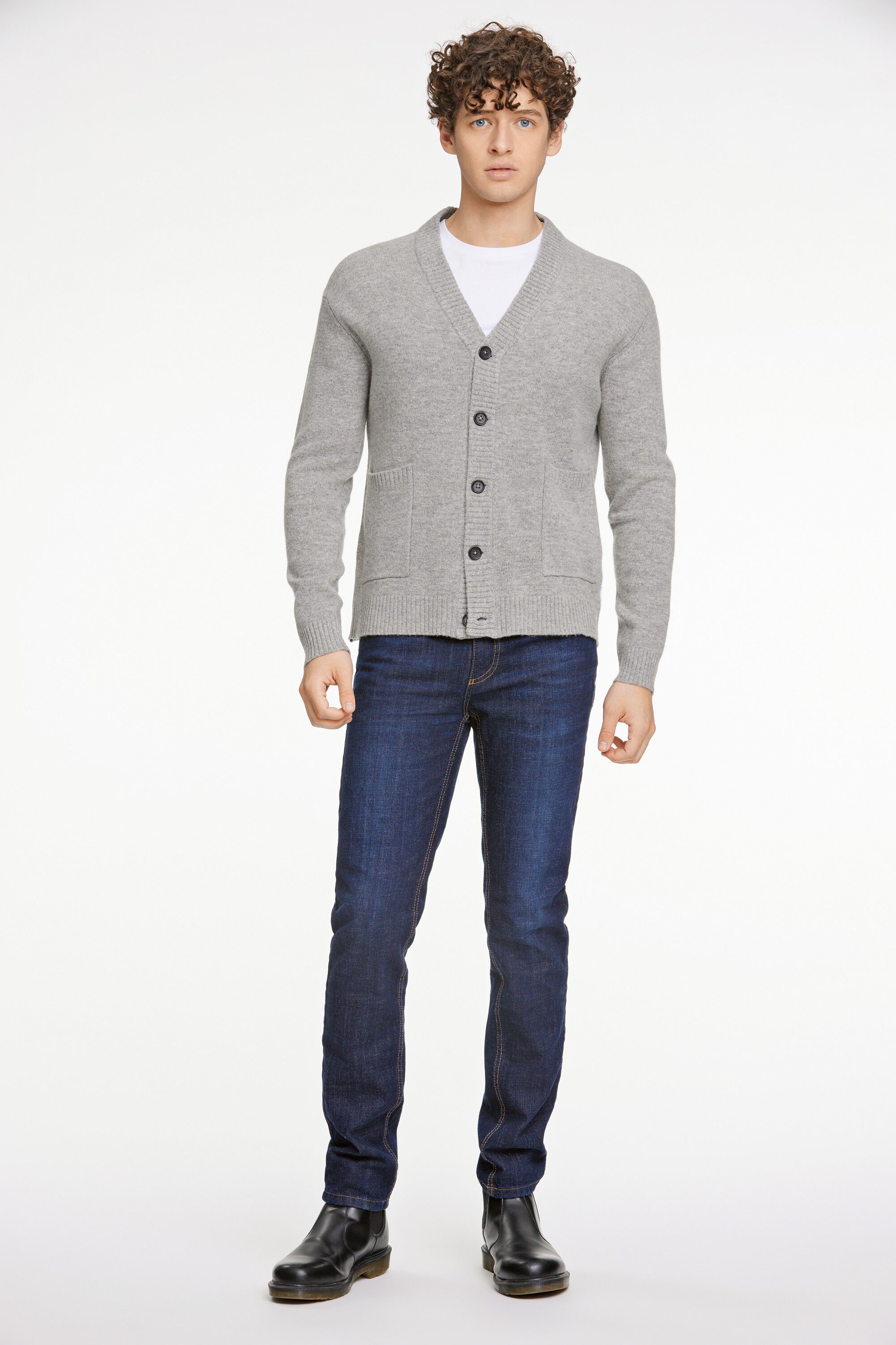 Lambswool button cardigan