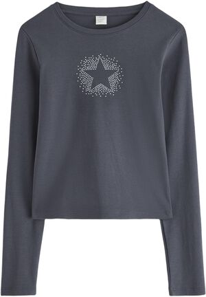 Top long sleeve rib with place