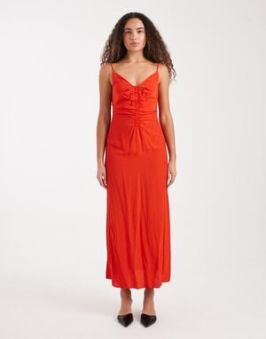 TSDONNA RUCHED FRONT CAMI MAXI DRES