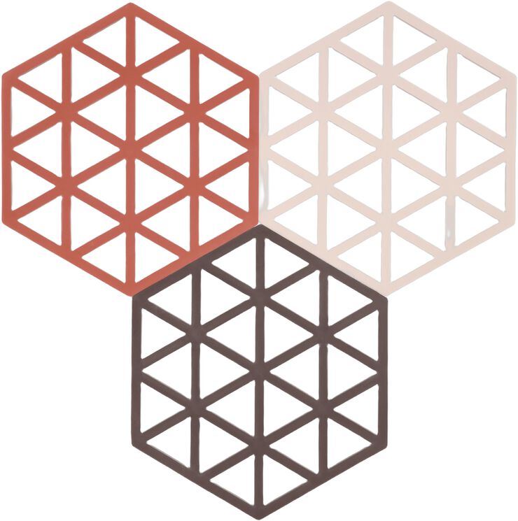 Bordskåner Triangles 3 stk. Burned Red/Rose/Kalamata