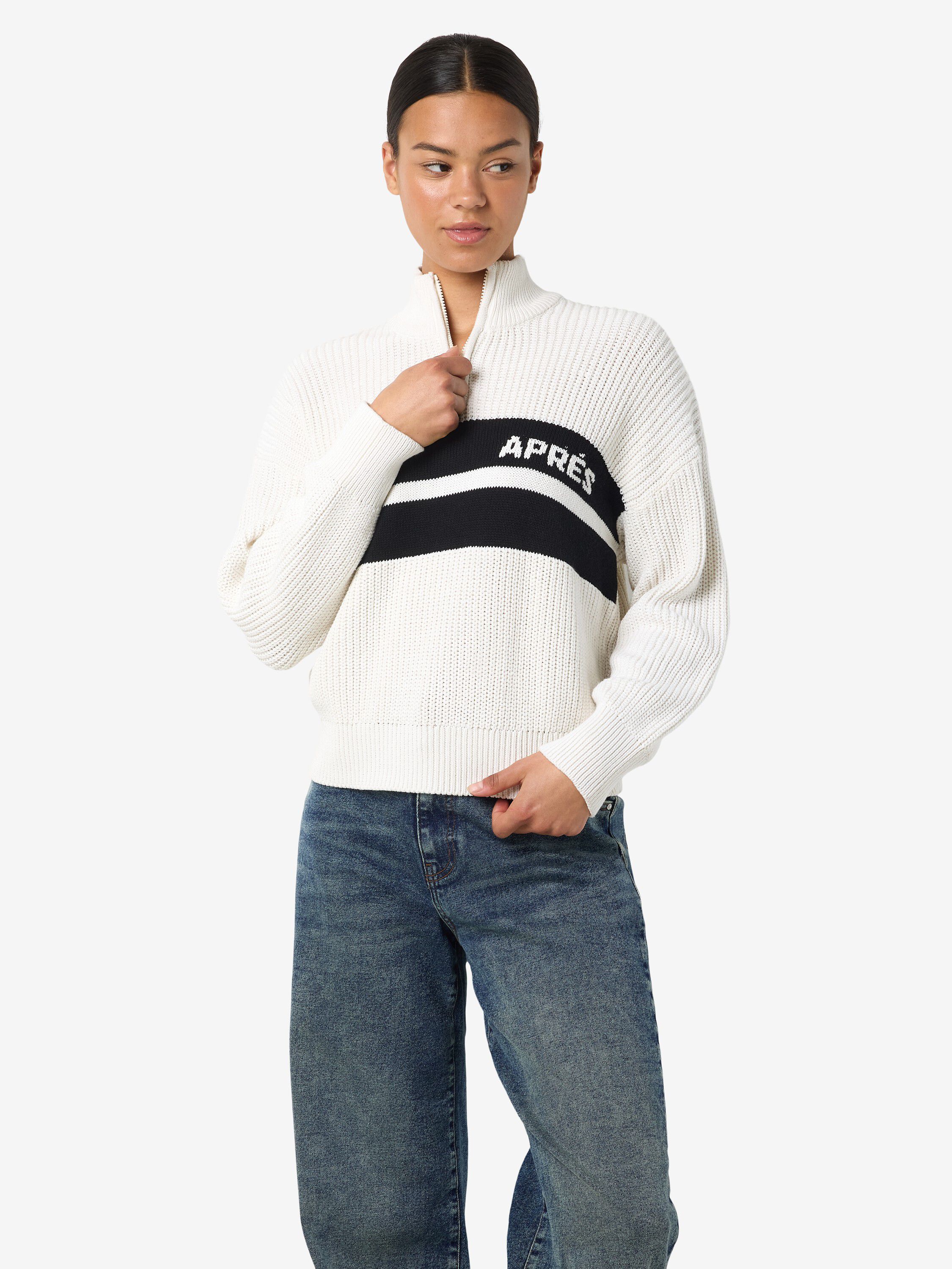 NMSTINA L/S HIGH NECK HALF ZIP KNIT