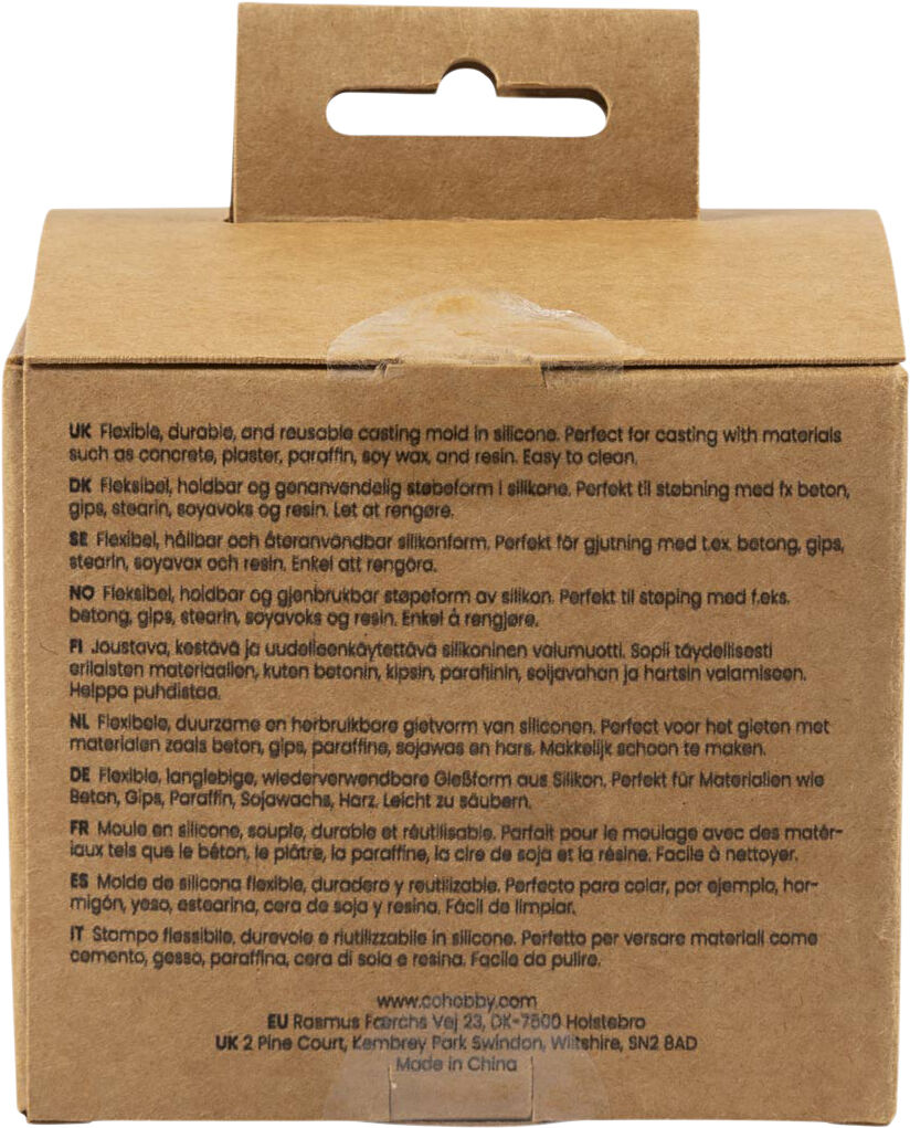 Silikoneform, Bue, H: 8 cm, diam. 4 cm, B: 5,5 cm.