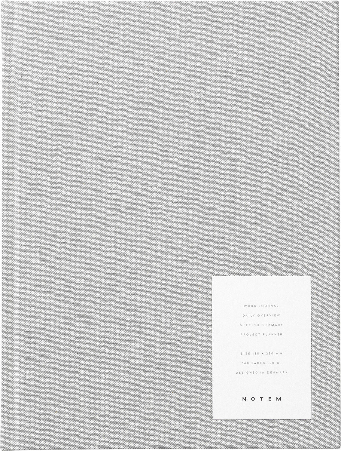 Business Notesbog med dagsplan og m&oslash;dereferat, lys gr&aring;