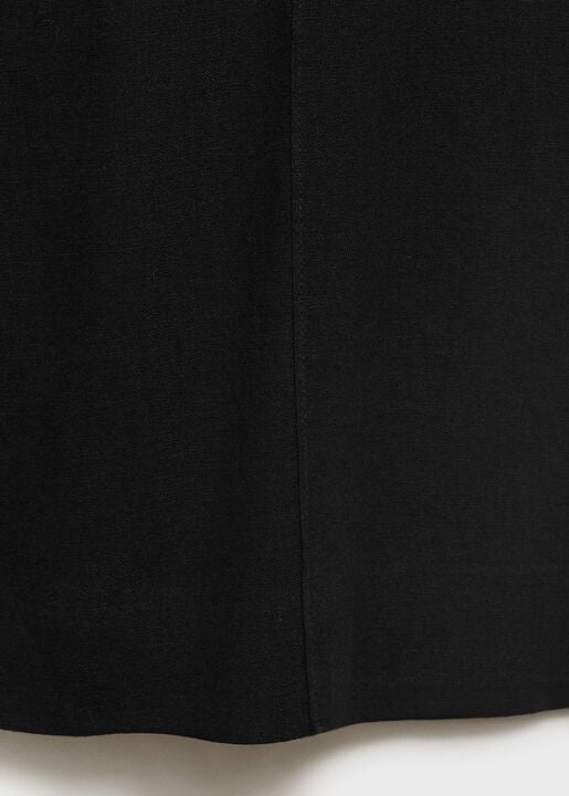 Linen-blend elastic waist trousers