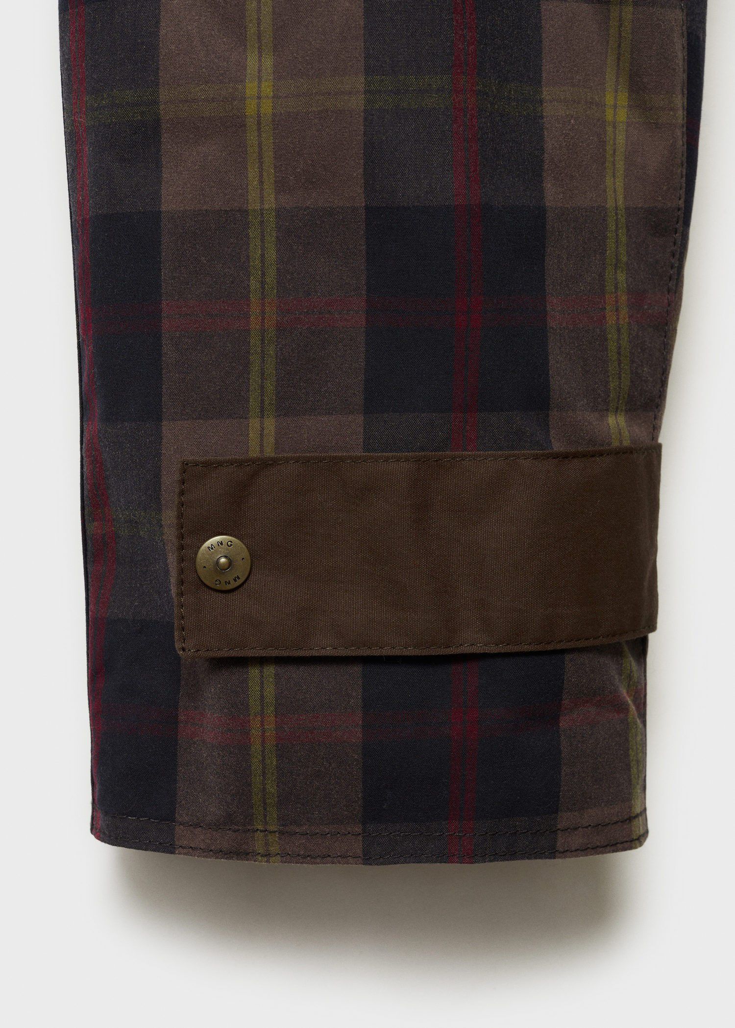 Checked parka with contrasting coll