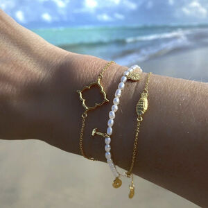 Community bracelet VERMEIL (925 Sterling silver gold plated 2. 5 micro