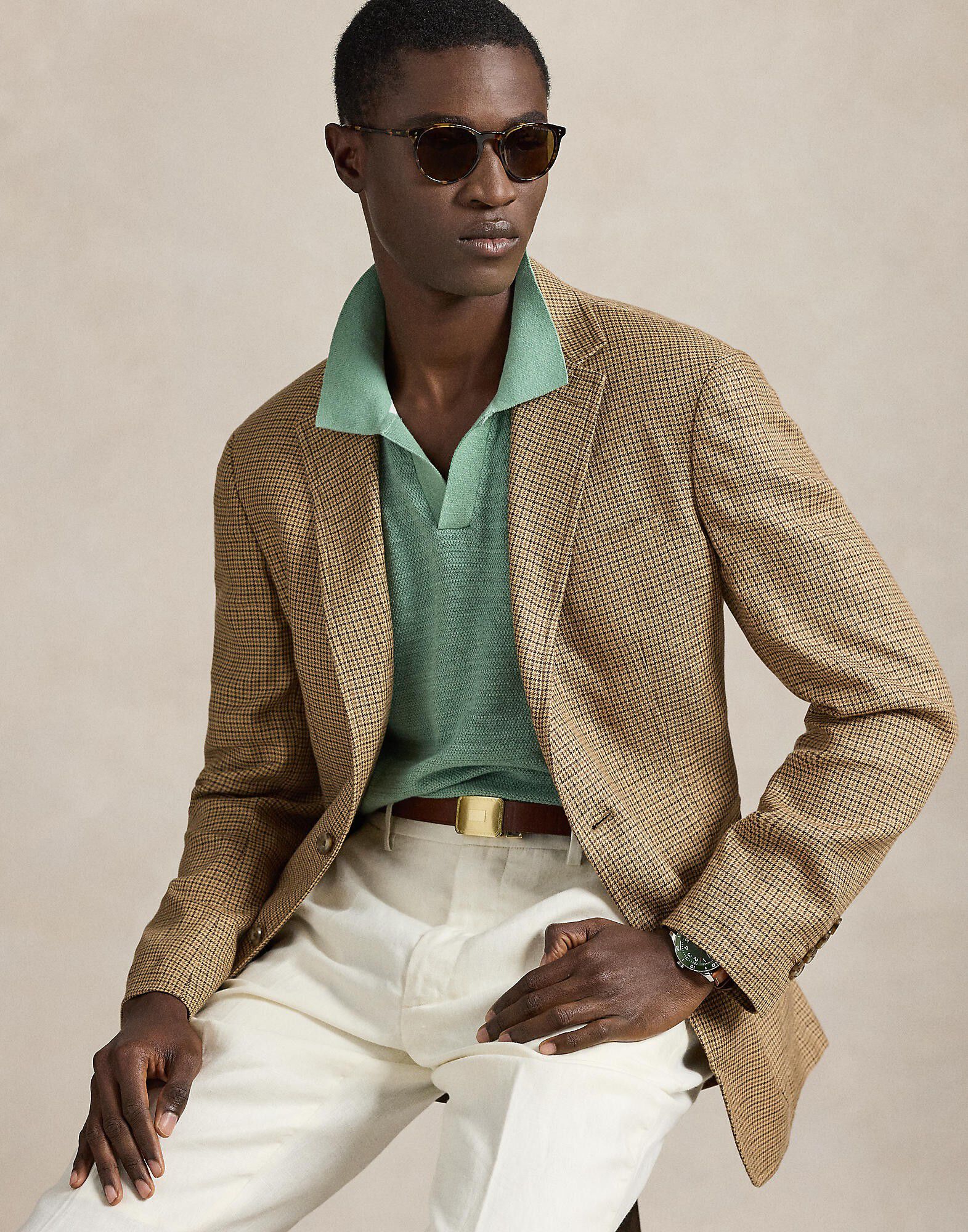 Polo Tailored Fit Plaid Twill Sport Coat