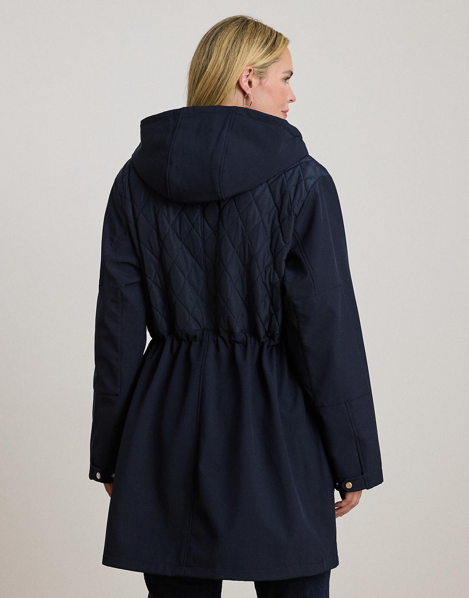 Hooded Diamond-Quilted Mockneck Jacket