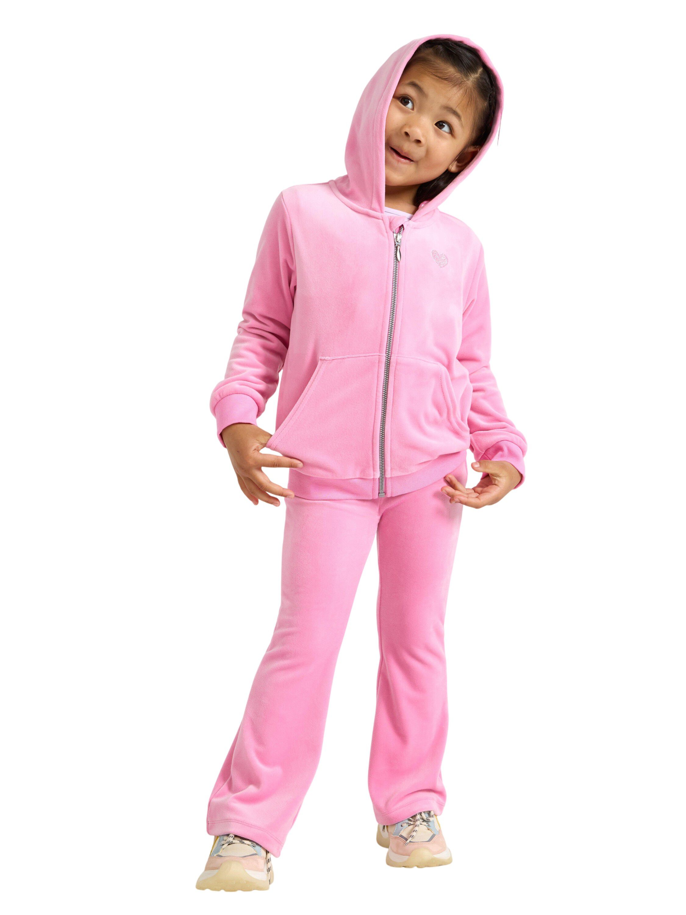 Soft velour hoodie with relaxed fit