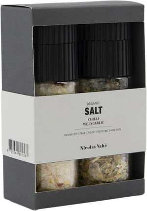 Gaveæske, Nicolas Vahé Organic Chilli salt & Wild garlic