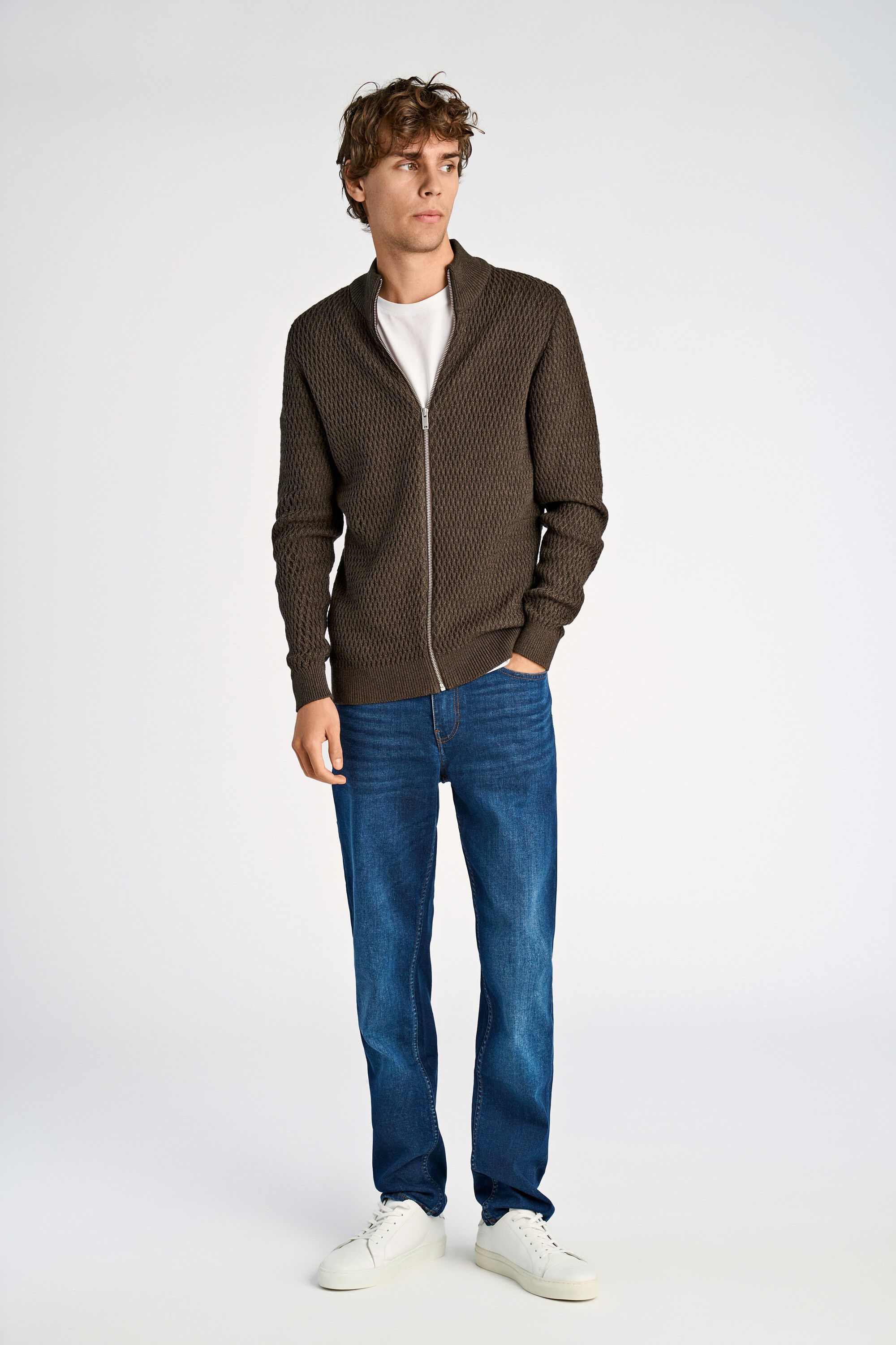 Zip through structure cardigan