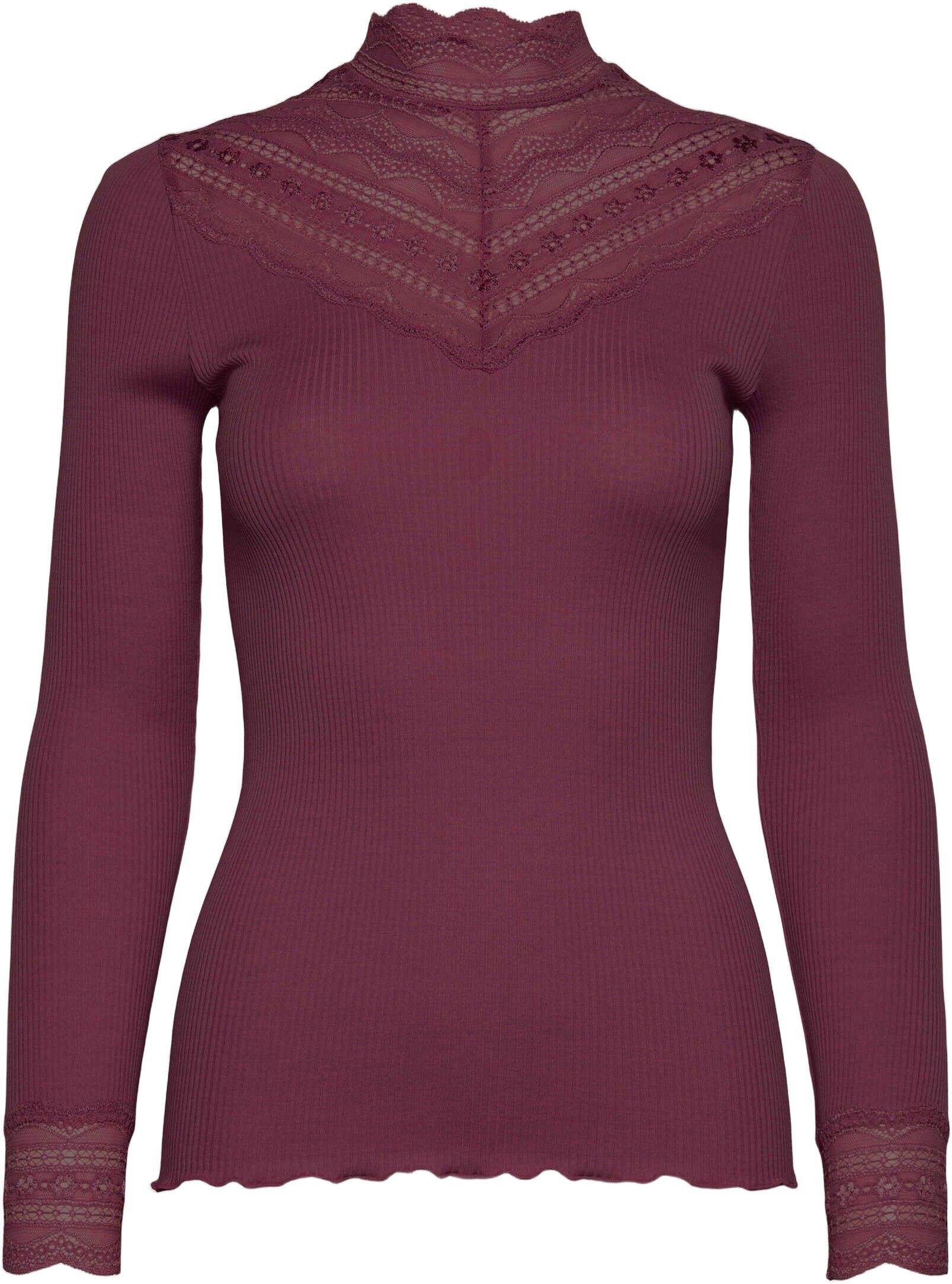 RWBenita Silk LS Lace T-neck T-shirt