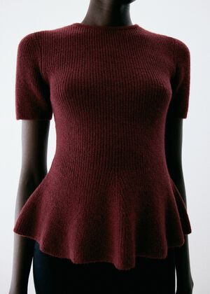 Ribbed peplum sweater