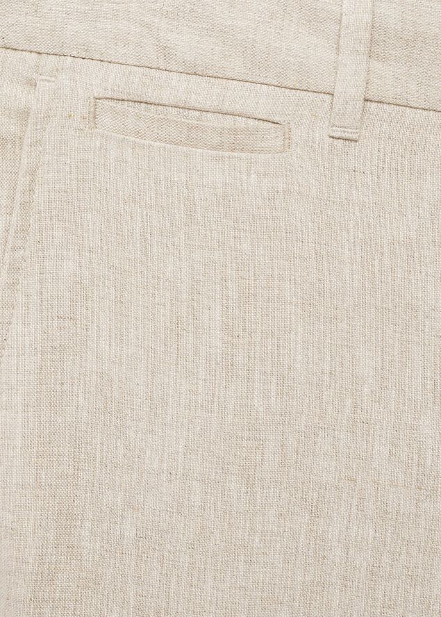 Slim-fit 100% linen trousers