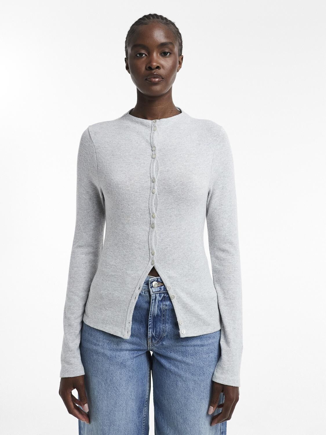 TSAGRETE LS BUTTON CARDIGAN TOP JRS