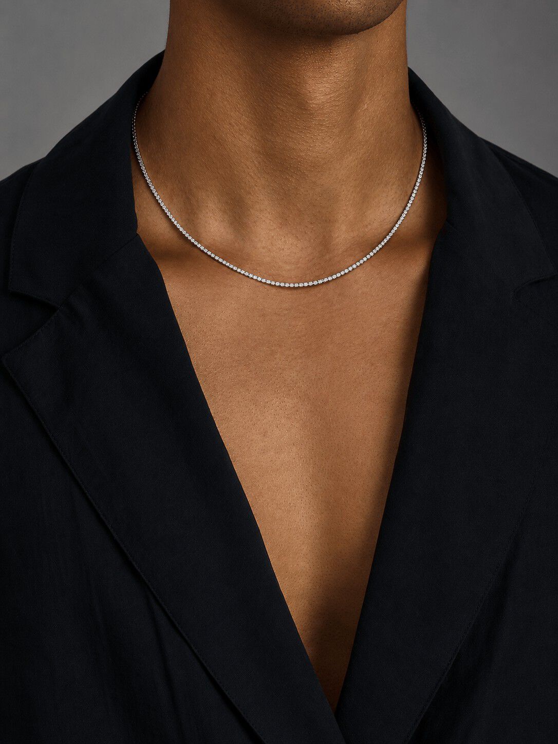 Mini Tennis Necklace in Silver