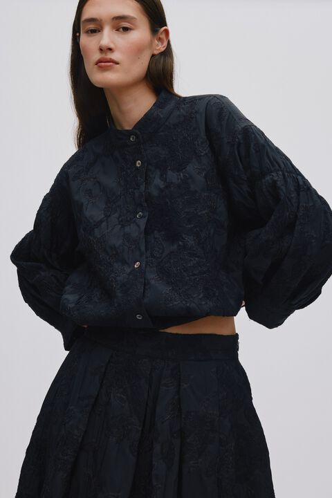 Clipped jacquard full skirt - Bisha