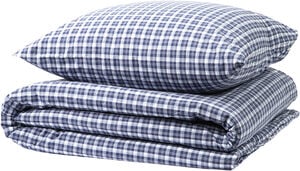 Check washed percale 140x220cm navy/white