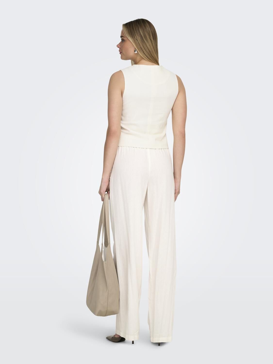 ONLGOA MW LINEN BL PULL-UP PANT CC