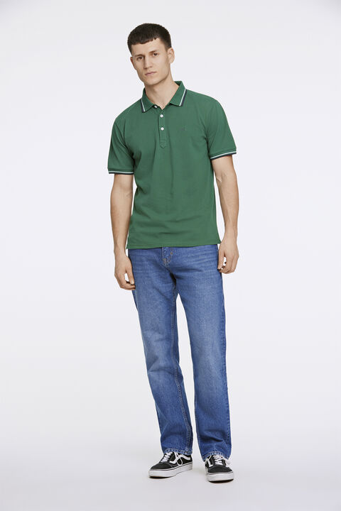 Polo shirt w. contrast piping