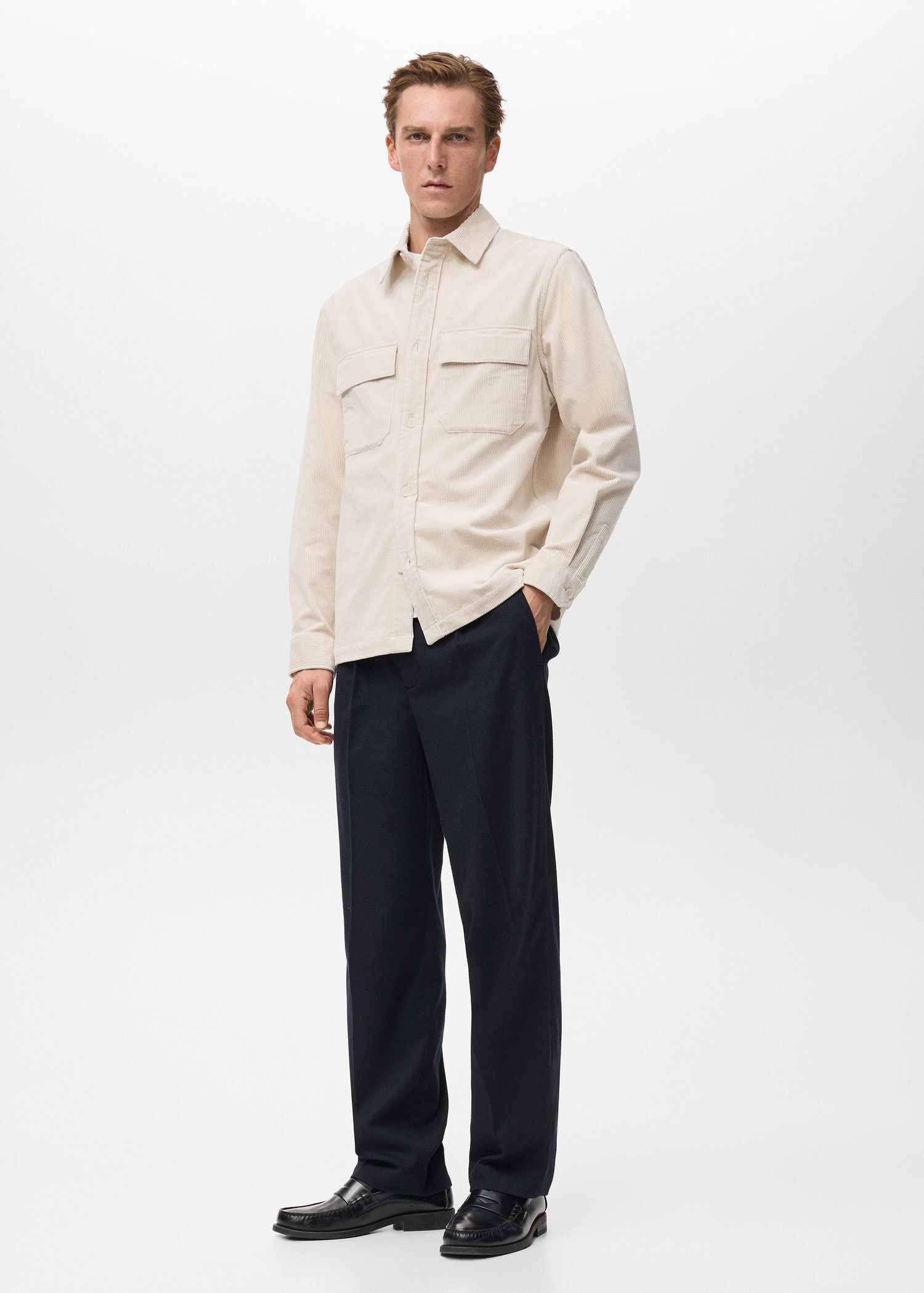 Corduroy overshirt with pockets