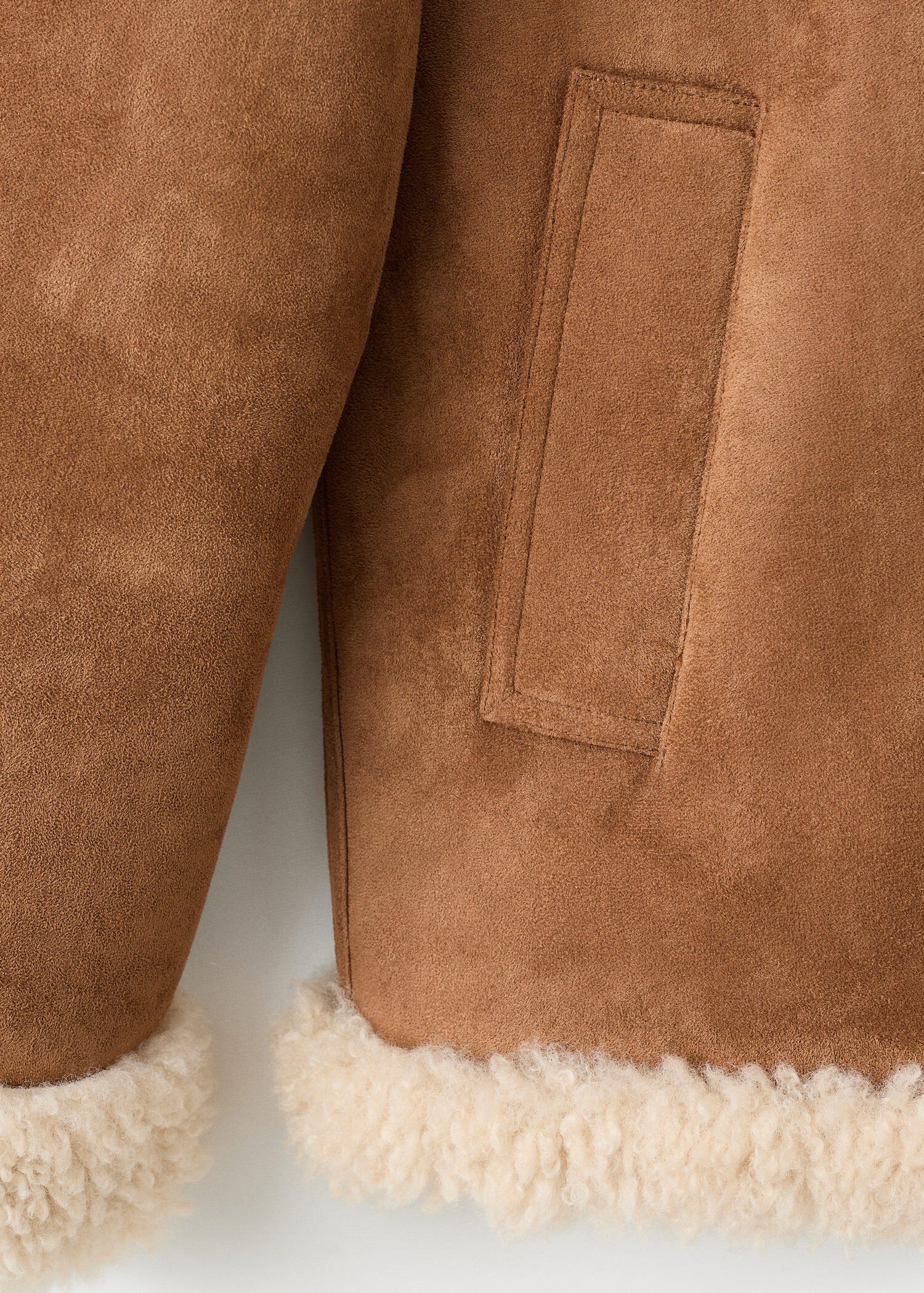 Shearling and suede-effect jacket