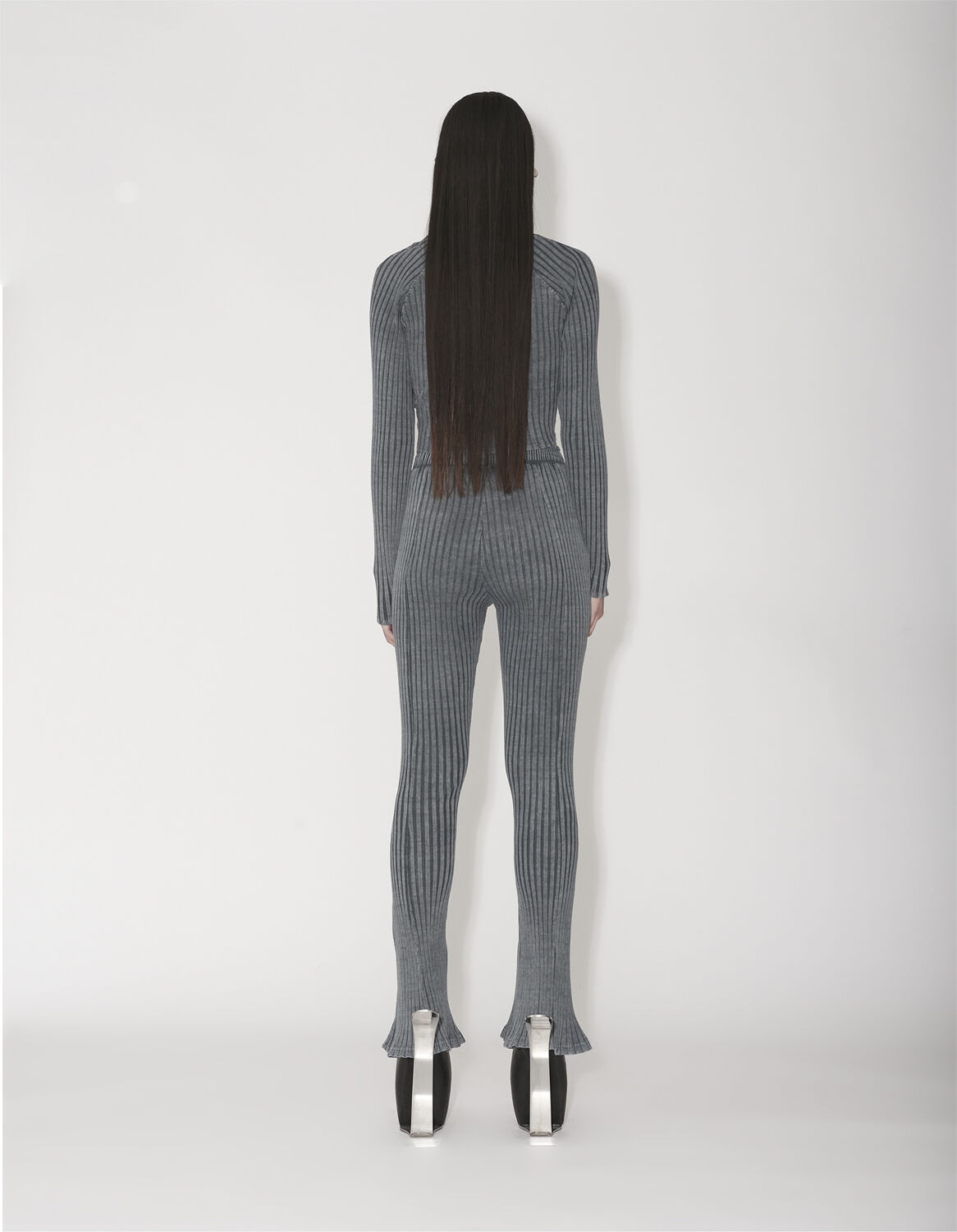 Jersey Rib Slit Trousers