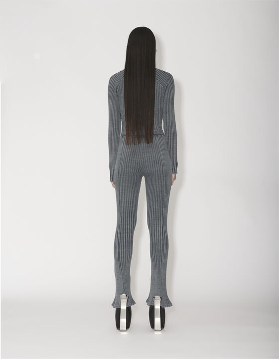 Jersey Rib Slit Trousers