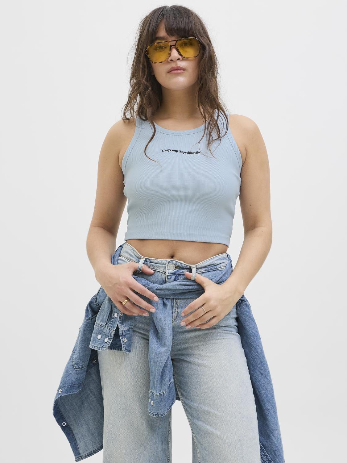 JXFALLON STR SL EMB RIB TOP JRS