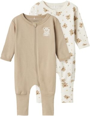 NBNNIGHTSUIT 2P ZIP FF JET BEAR NOO