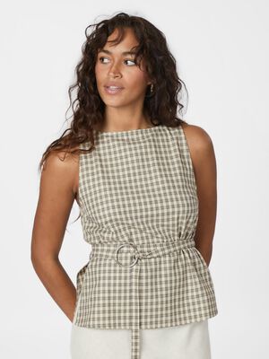 Delina Check Top