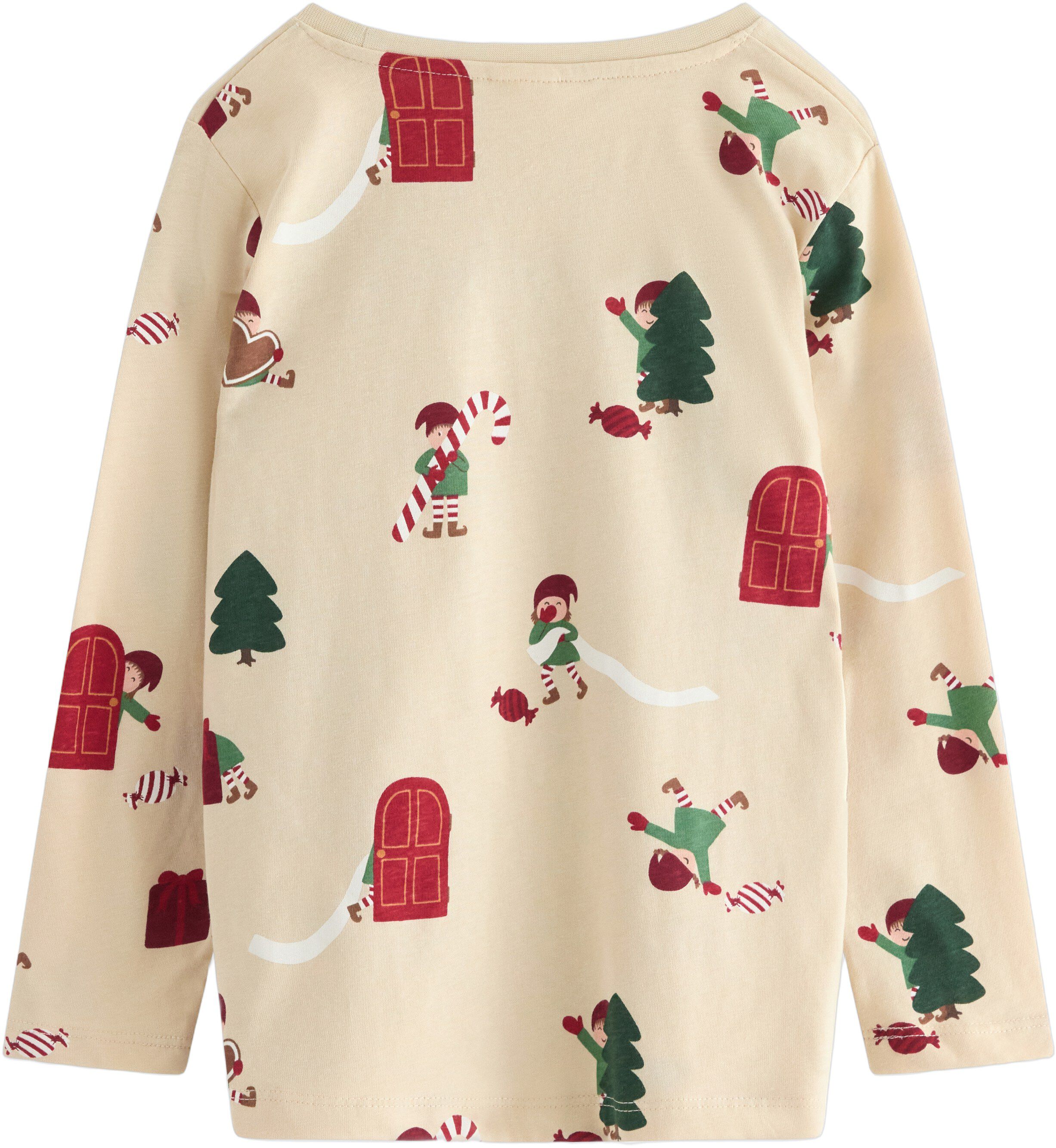 Lang&aelig;rmet top i bl&oslash;d bomuldsjersey