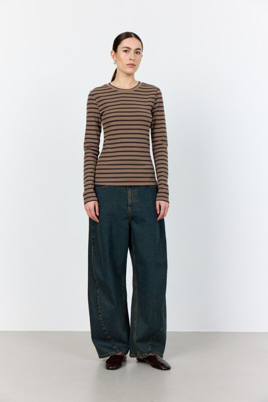 LR-NEDDIE 2 T-shirt M&oslash;rk brun