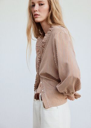 Striped blouse with frill detail