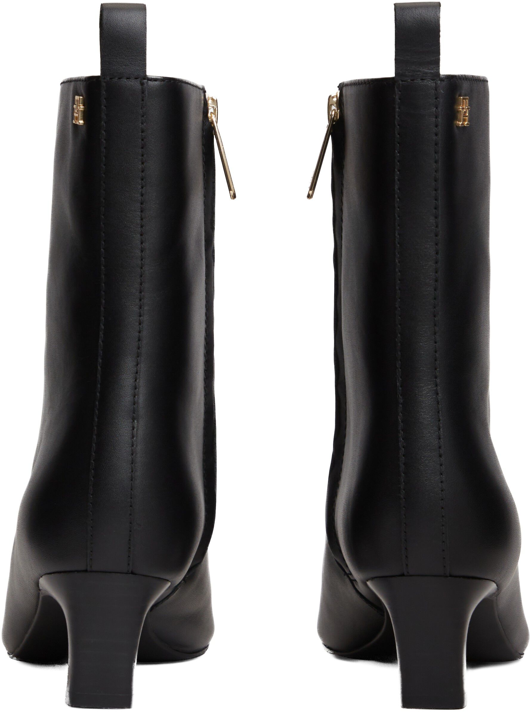 Kitten Heel Leather Ankle Boots