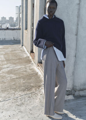 Pinstripe wideleg trousers