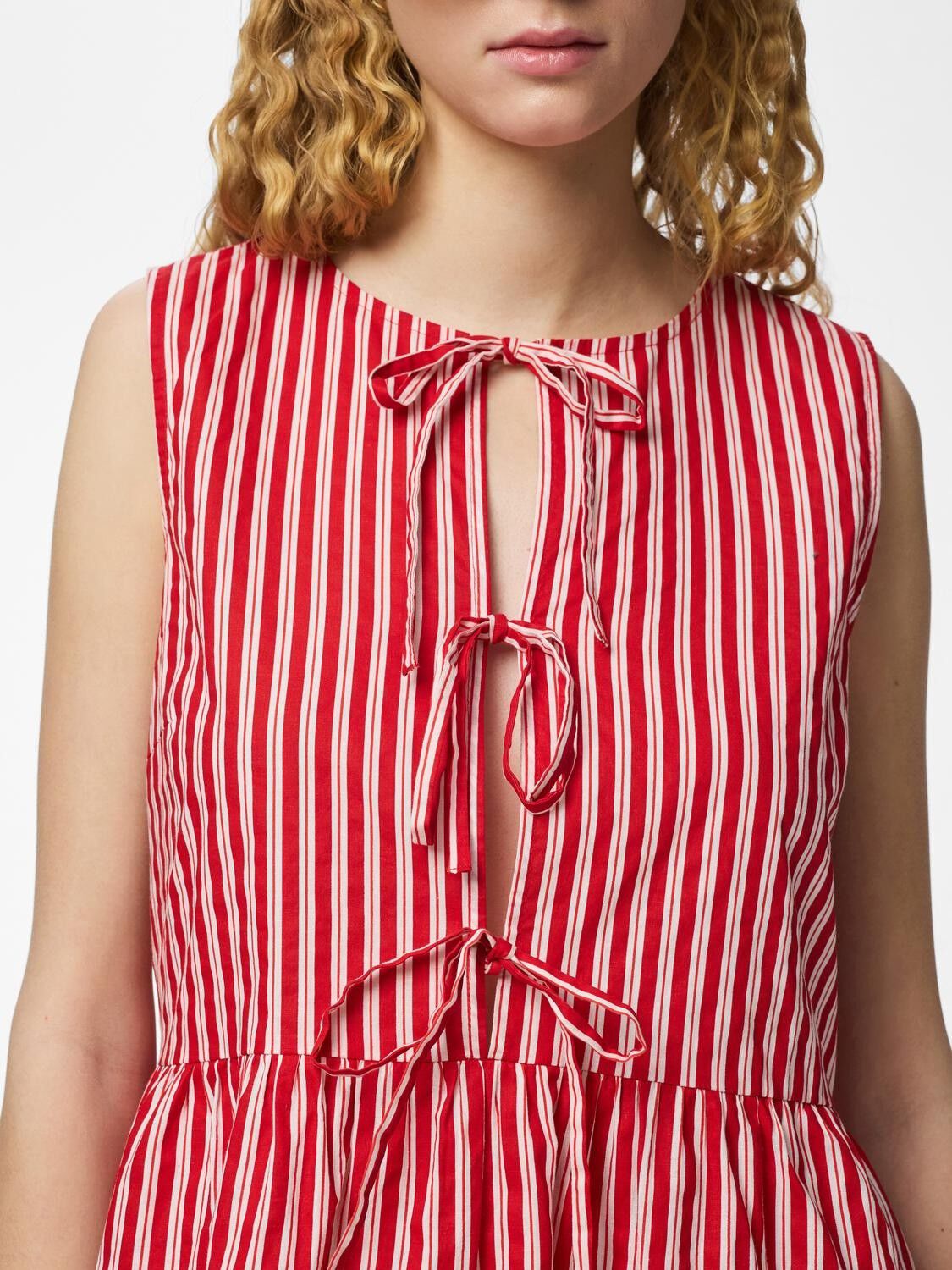 PCJOLLY SL TIE SHORT DRESS WVN NOOS