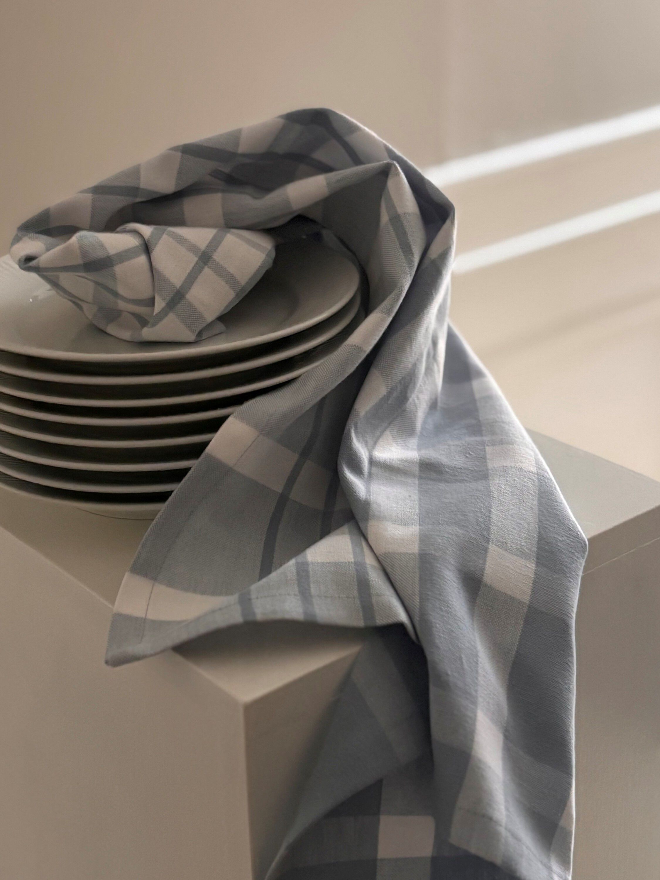 Tea Towels 50x70 cm ENZO - Check light blue