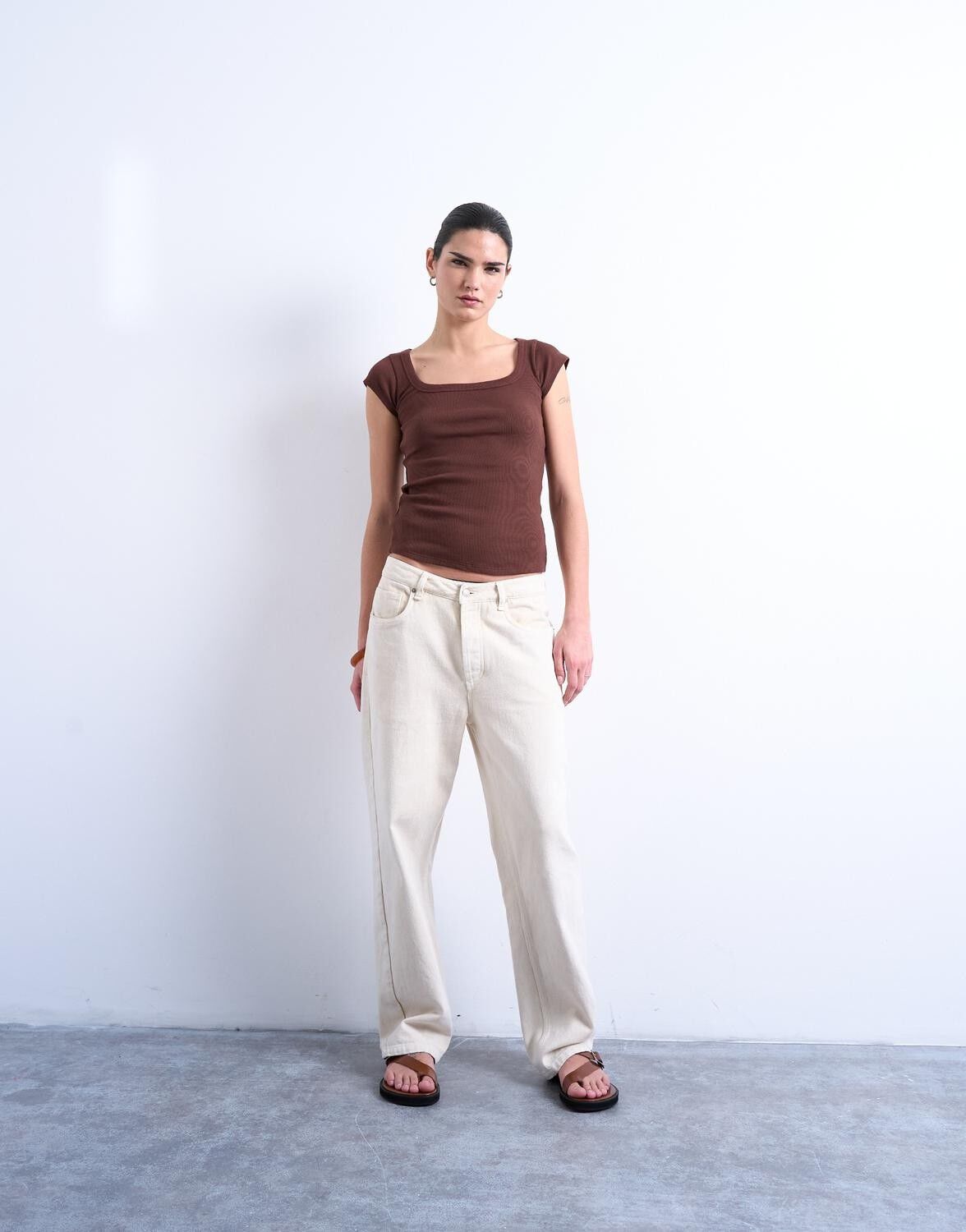 TSMETTE SQUARENECK C/S RIB TEE JRS