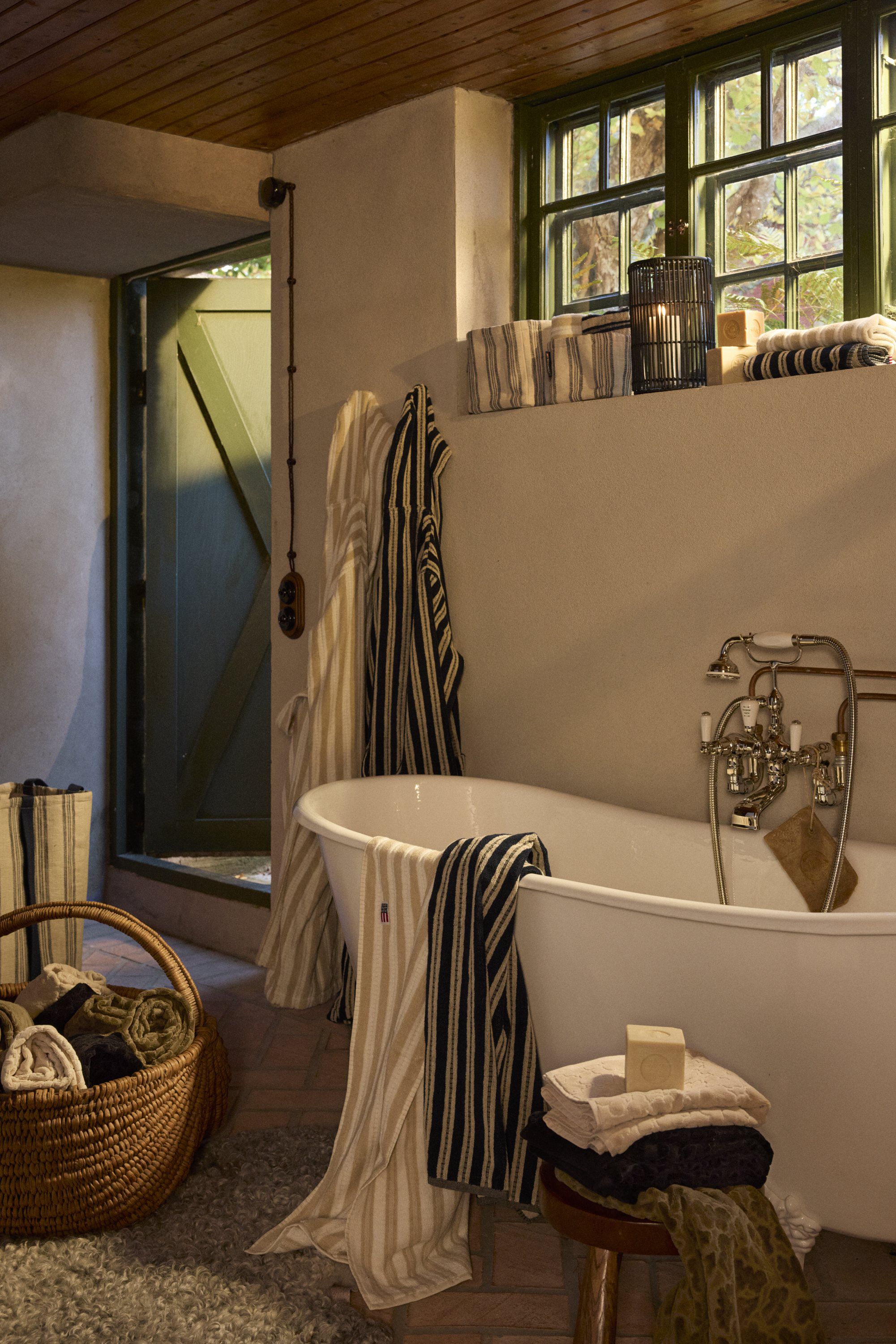 Striped Terry Towel Lt Beige/Off White