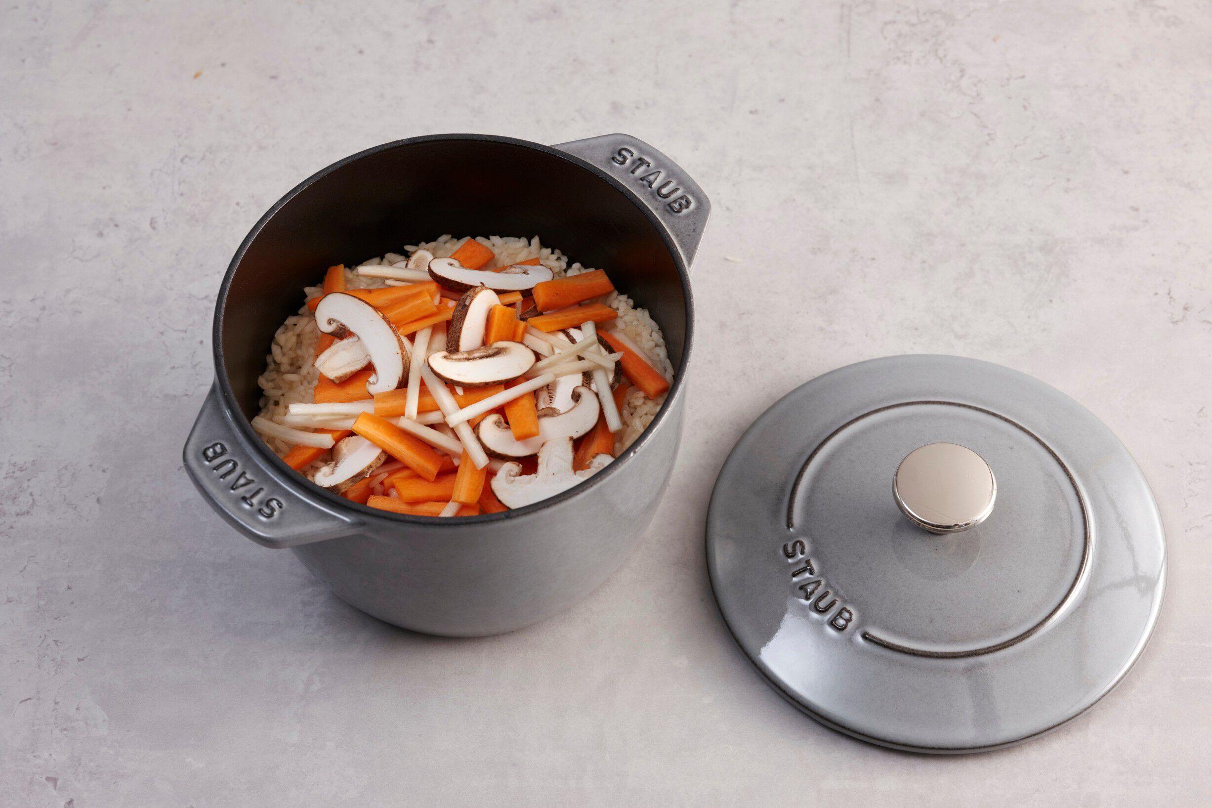 La Cocotte Ris Cocotte 16 cm / 1,75 l, Rund, Grafitgr&aring;, St&oslash;b