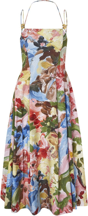 2340 Midweight Cotton, Double Strap High-Volume Dress