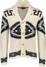 Shawl collar intarsia cardigan