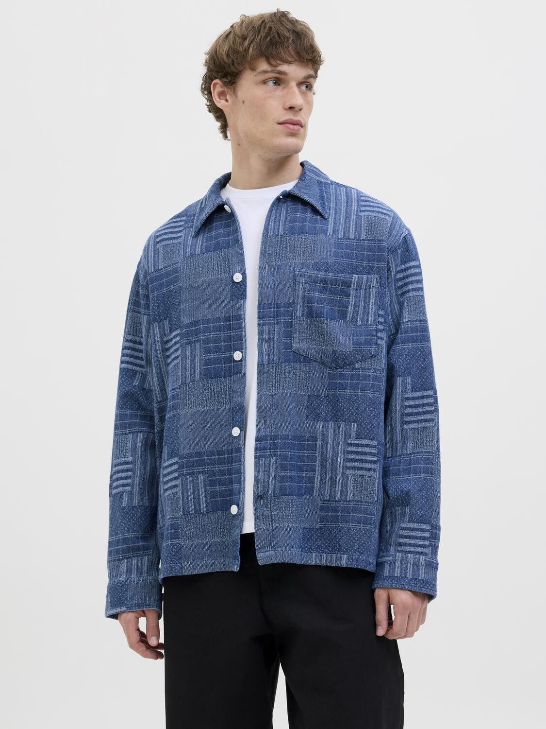 JPRBLUJERRY PATCHWORK L/S SHIRT