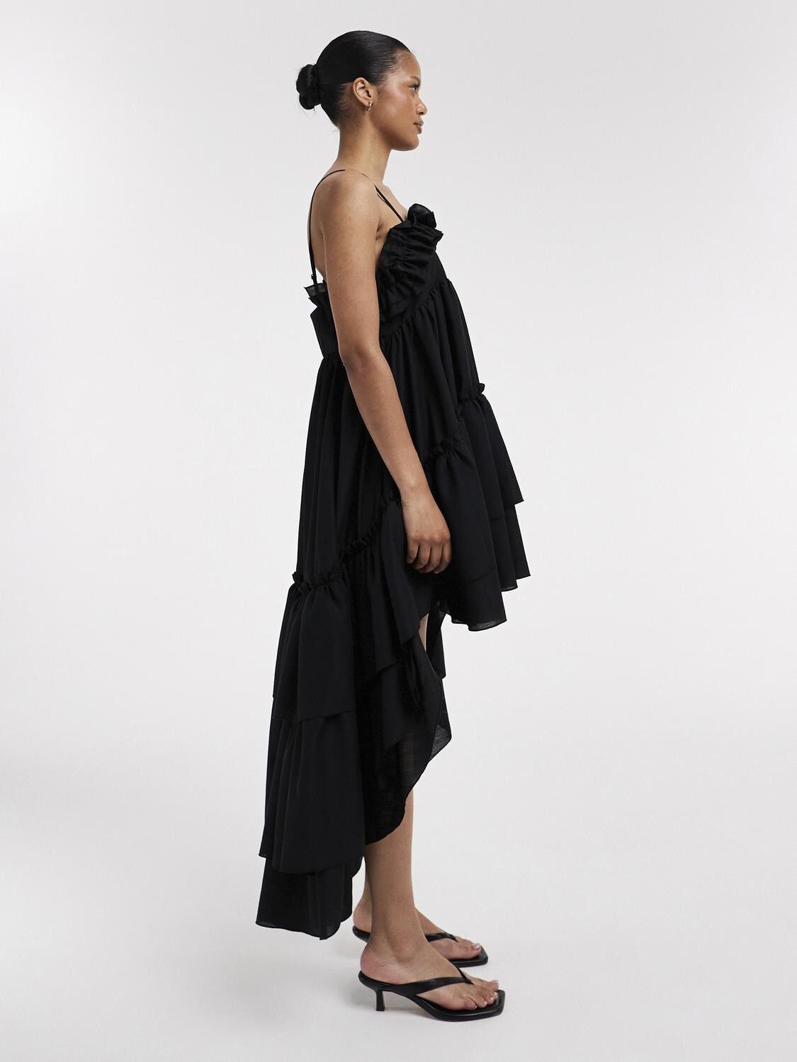 TSYVONNE SL FRILL MIDI DRESS WVN